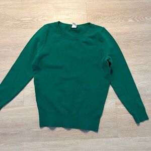 J. Crew Emerald Green Crew Neck Sweater